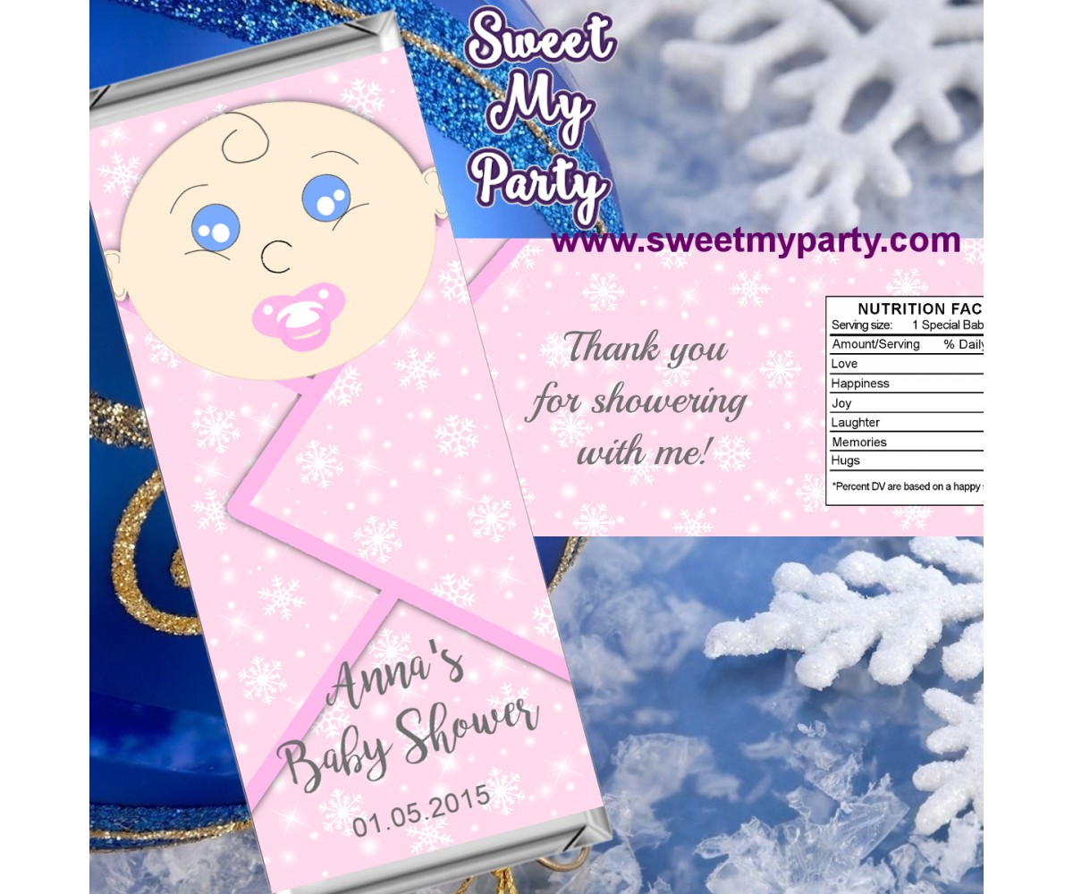 Winter Wonderland Baby Shower candy bar wrappers